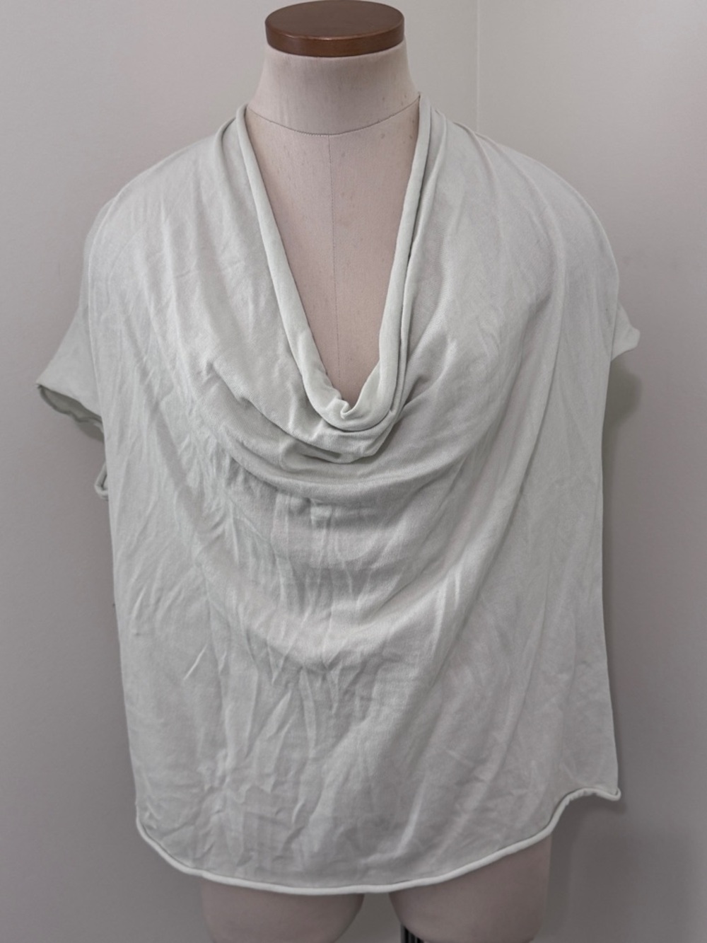 Lars Andersson XS Light Green Cowl Neck Sleeveless Top Relaxed Fit Minimalist